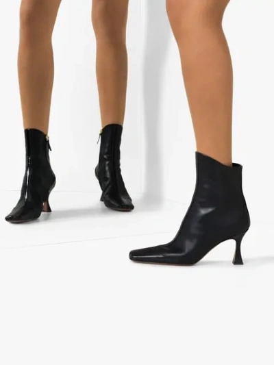 Shop Manu Atelier Square-toe Ankle Boots In Black