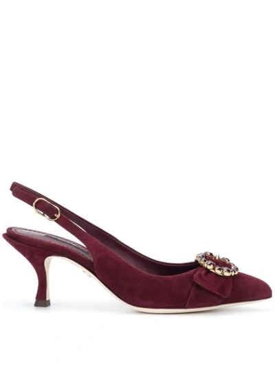 Shop Dolce & Gabbana Bellucci Slingback Pumps In Red