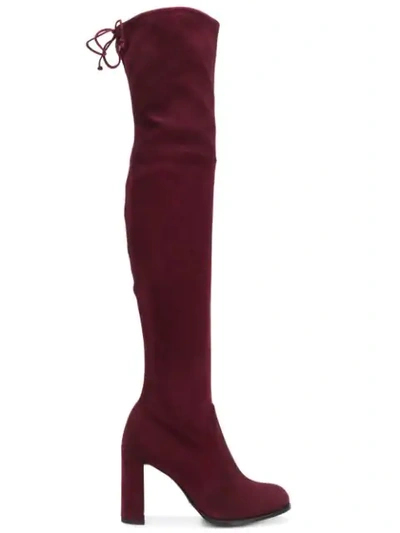 Shop Stuart Weitzman Highline Over-the-knee Boots - Red