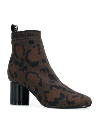 Shop Ferragamo Capo Ankle Boots In Brown