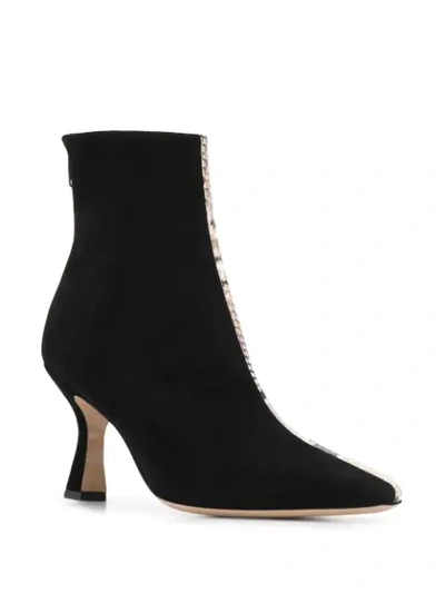 LEQARANT TWO TONE ANKLE BOOTS - 黑色