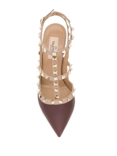 Shop Valentino Garavani Rockstud Caged Pumps In Rosso