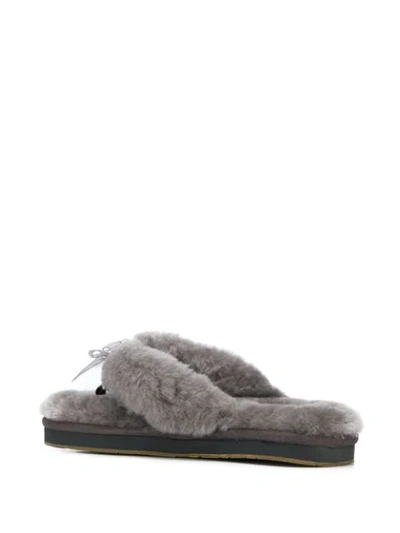 Shop Ugg Fluff Flip Flops In Grey