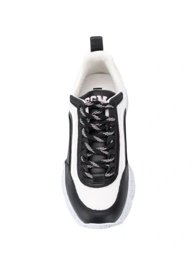 Shop Msgm Chunky Sole Sneakers In Black