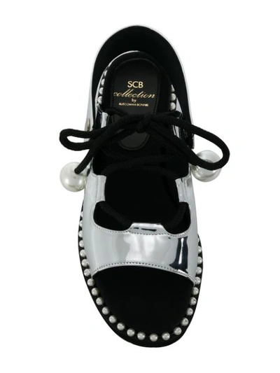 Shop Suecomma Bonnie Pearl Line Platform Sandals In Metallic