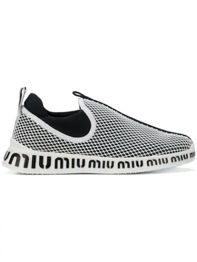 Shop Miu Miu Slip-on Sneakers - Black