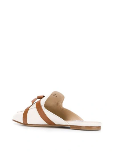 TOD'S BOW-EMBELLISHED MULES - 白色