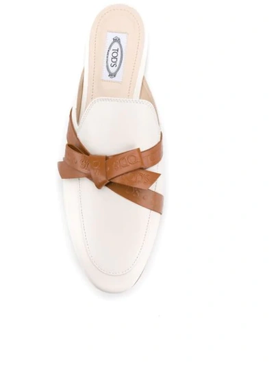Shop Tod's Bow In White