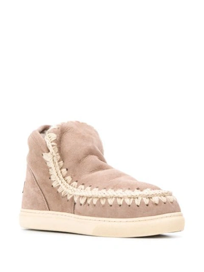 Mou Durobe Eskimo Metallic Mutton Ankle Boots In Neutrals