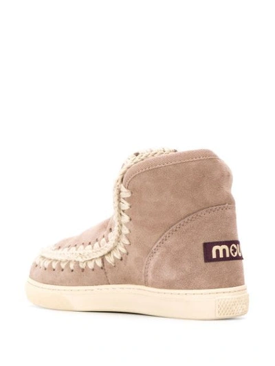 Mou Durobe Eskimo Metallic Mutton Ankle Boots In Neutrals