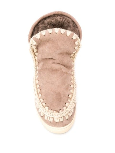 Mou Durobe Eskimo Metallic Mutton Ankle Boots In Neutrals