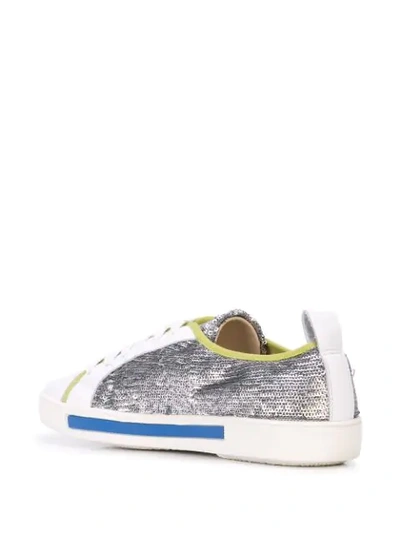 Shop Carven Sequin Sneakers In Silver