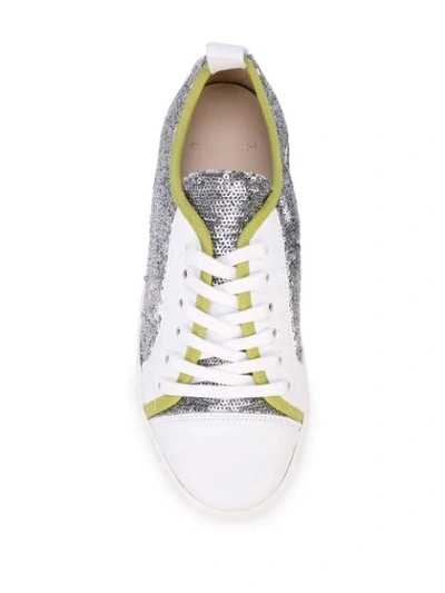Shop Carven Sequin Sneakers In Silver