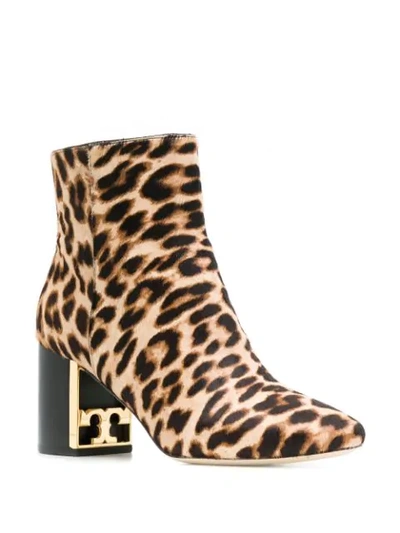 Shop Tory Burch Gigi Leopard Print Boots In Neutrals