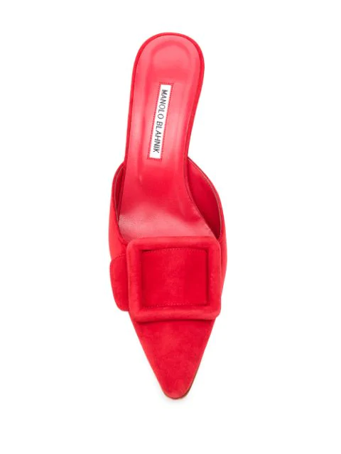 manolo blahnik red flats