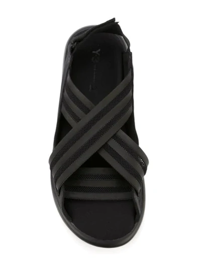 Shop Y-3 Crisscross Sandals In Black