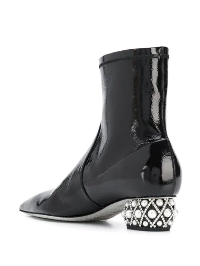 Shop René Caovilla Embellished Ankle Boots In Black