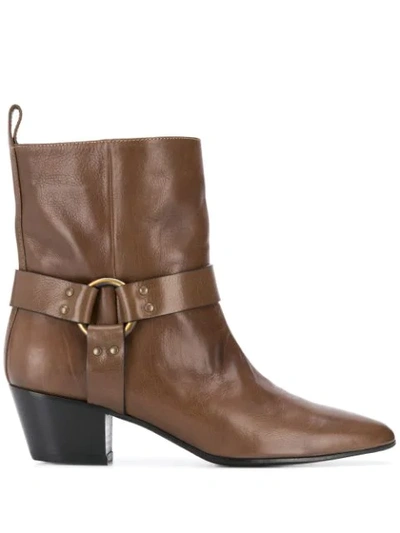 Shop Marc Ellis Chunky Heel Ankle Boots In Brown