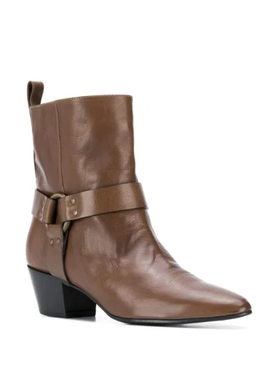 Shop Marc Ellis Chunky Heel Ankle Boots In Brown
