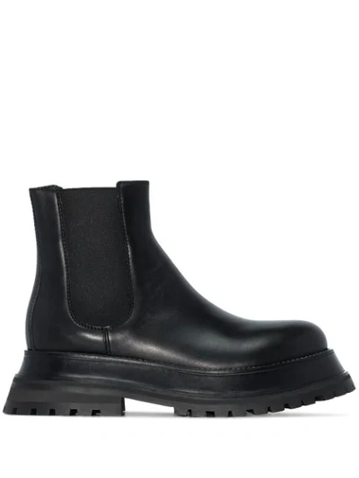 Shop Burberry Platform Chelsea Boots In Black