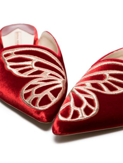 Shop Sophia Webster Bibi Butterfly Slippers  In Red