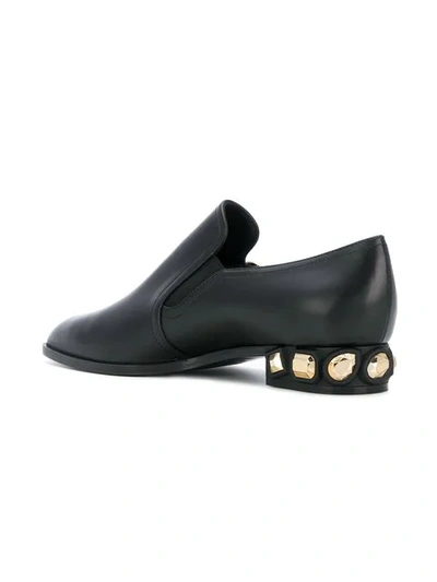 Shop Casadei Side Buckle Loafers - Black