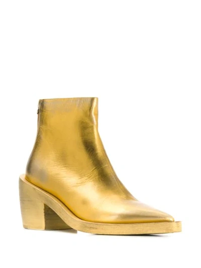 Shop Marsèll Metallic Ankle Boots In Gold