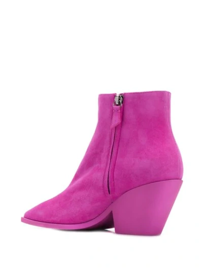 Shop Casadei Angled Heel Boots In Pink