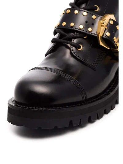 Shop Versace Lace-up Boots In Black