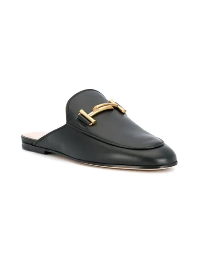 Shop Tod's Double T Mules In Black