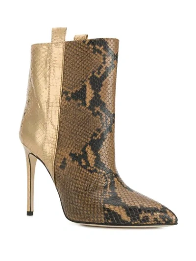 Shop Paris Texas Snakeskin-effect Boots In Brown