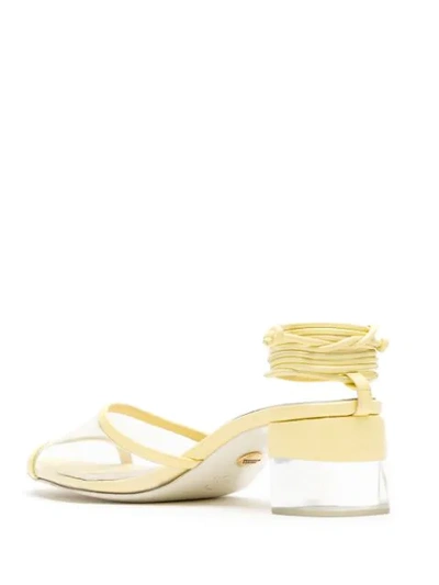 Shop Andrea Bogosian Plinio Clear Sandals In Yellow