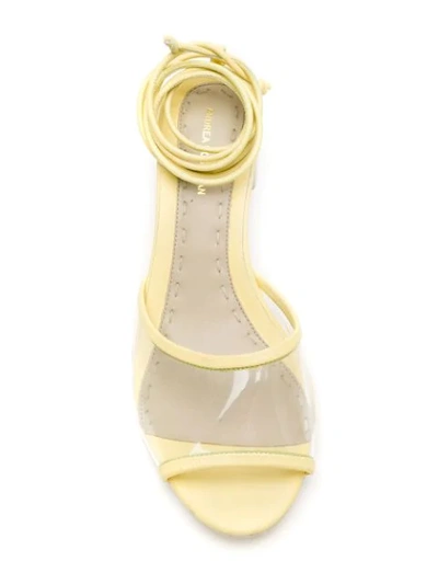 Shop Andrea Bogosian Plinio Clear Sandals In Yellow