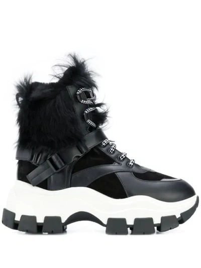 Shop Prada 'block' High-top-sneakers In Black