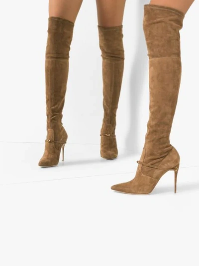 Shop Jennifer Chamandi Alessandro Over-the-knee Boots In Brown