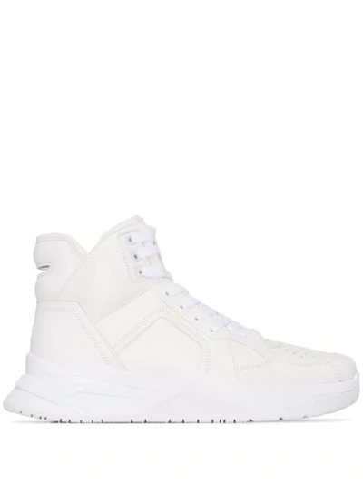 Shop Balmain Basketball Hi-top Sneakers In White