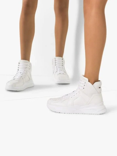 Shop Balmain Basketball Hi-top Sneakers In White