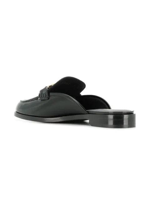 FERRAGAMO - Double Gancio Leather Mules