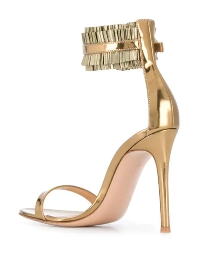Shop Gianvito Rossi Pleated Ankle In Gold