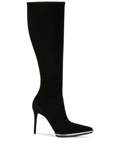Shop Alexander Wang Stiletto Knee Boots In Black