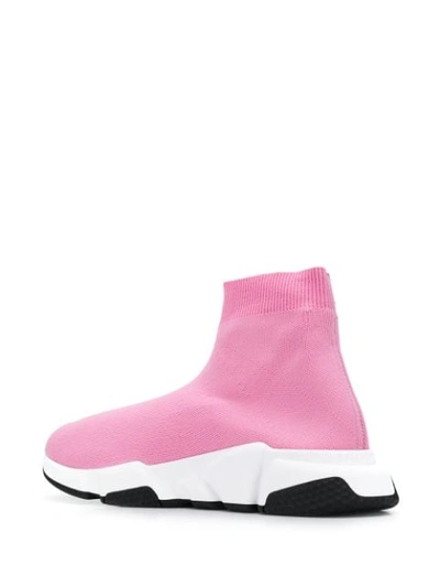 Shop Balenciaga Speed Knitted Sock Hi-top Sneakers In Pink