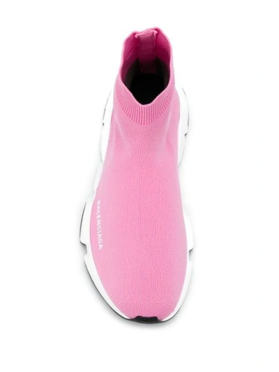 BALENCIAGA SPEED KNITTED SOCK HI-TOP SNEAKERS - 粉色