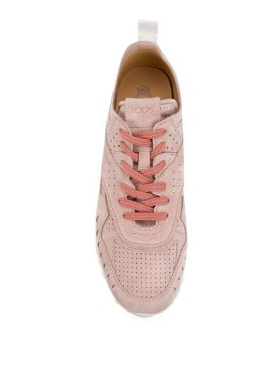 Shop Tod's Leather Low-top Sneakers In Pink