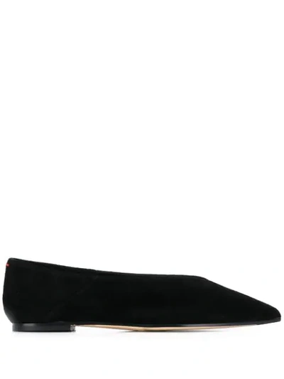 Shop Aeyde Moa Pointed Ballerina Shoes In Black