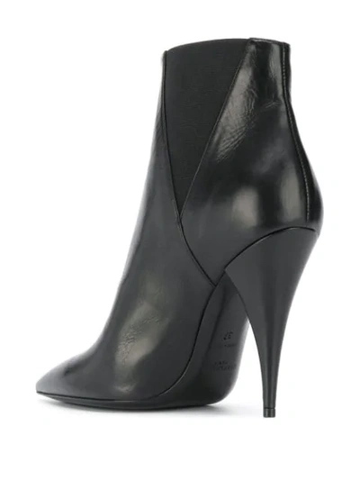 Shop Saint Laurent Kiki Pointed Toe Ankle Boots In Black