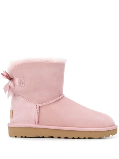 Ugg Mini Bailey Bow Ii Ankle Boots In Pink | ModeSens