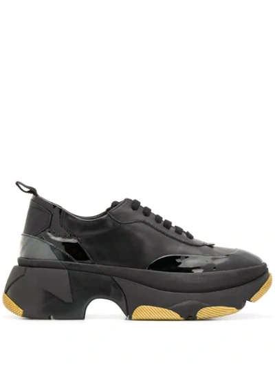 PATRIZIA PEPE CHUNKY SOLE SNEAKERS - 黑色