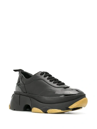 PATRIZIA PEPE CHUNKY SOLE SNEAKERS - 黑色