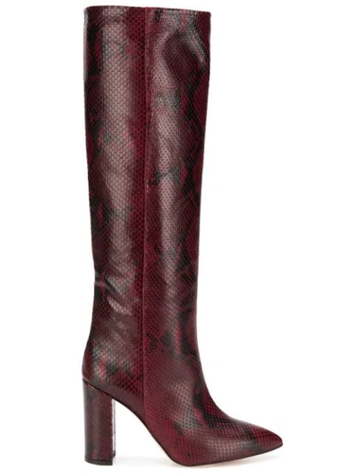 Shop Paris Texas Knee Length Boots In Red