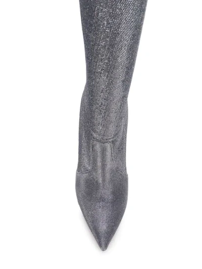 metallic stiletto boots